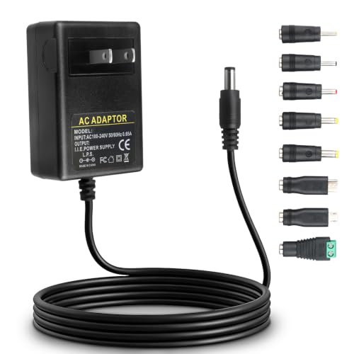COOLM Universal 6V 3A Power Supply Adapter with 8 Interchangeable Plug
